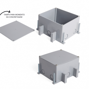 Caixa de Piso Quadrada a Prova D'Agua, Waterproof, IP 66, tampa concretagem da Dutotec