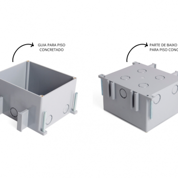 Caixa de Piso Quadrada a Prova D'Agua, Waterproof, IP 66, guia caixa de piso da Dutotec