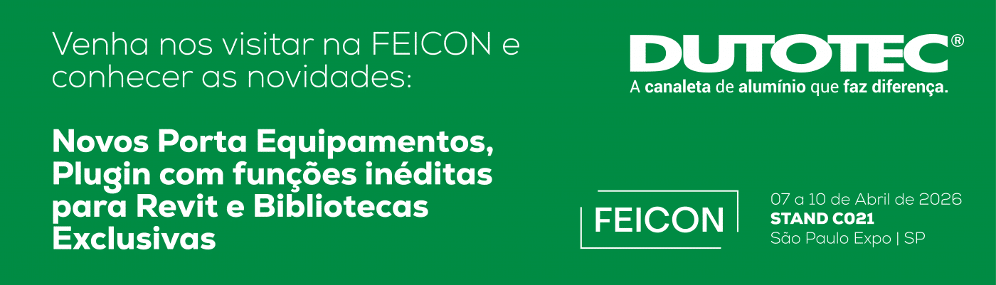Banner da Dutotec Presença Feicon 2026 estande C021 Expo SP